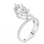 Gold Jewelry L35-39, Marquise center stone, White Gold, view 2