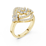 14K Solid Gold Lab Diamond Halo Ring, Yellow Gold, view 2