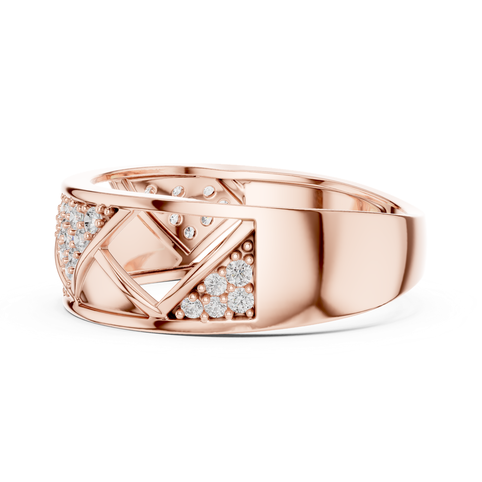 Gold Ring LR-01 (7), Rose Gold, view 3