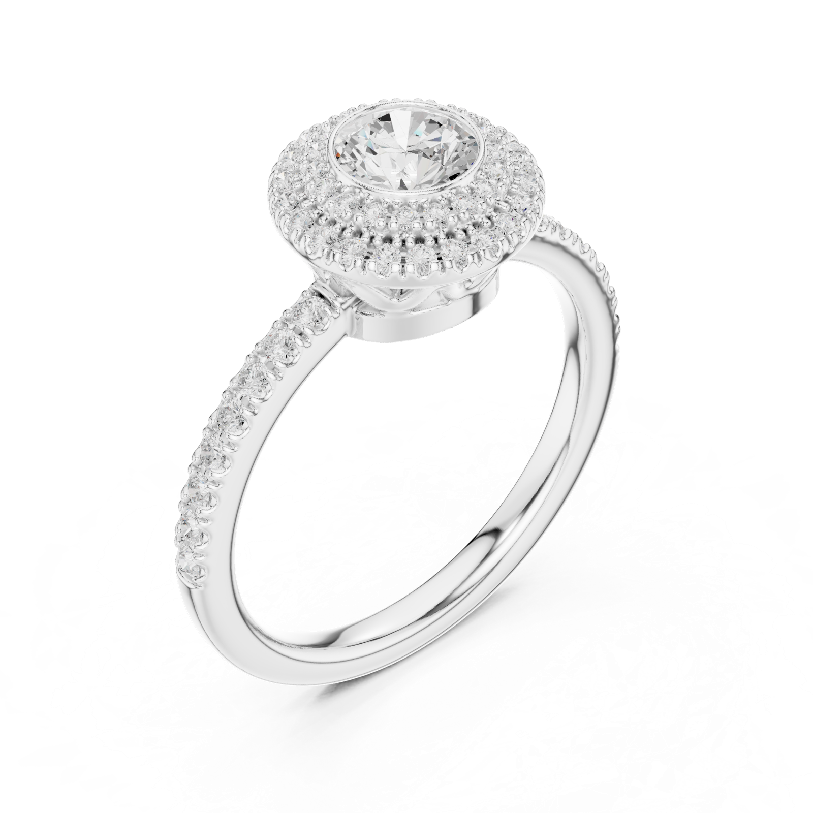 Gold Ring LR-0246, White Gold, view 2