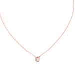 14K Solid Gold Lab Diamond Solitaire Pendant Necklace, Rose Gold, view 4