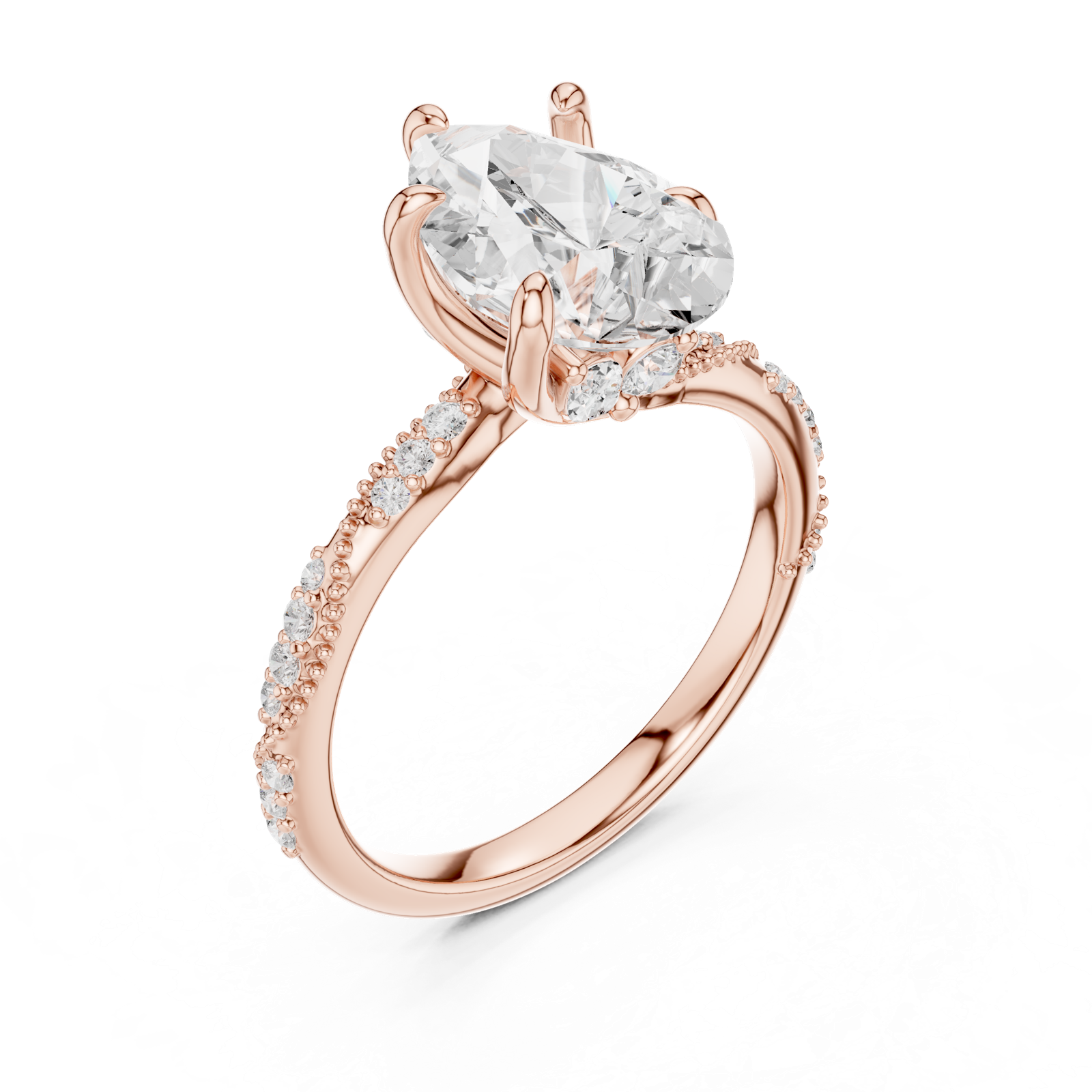 Gold Ring DDLR-966, Rose Gold, view 2