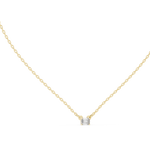 14K Solid Gold Lab Diamond Solitaire Pendant Necklace, Yellow Gold, view 1