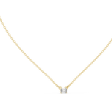 14K Solid Gold Lab Diamond Solitaire Pendant Necklace, Yellow Gold, view 1