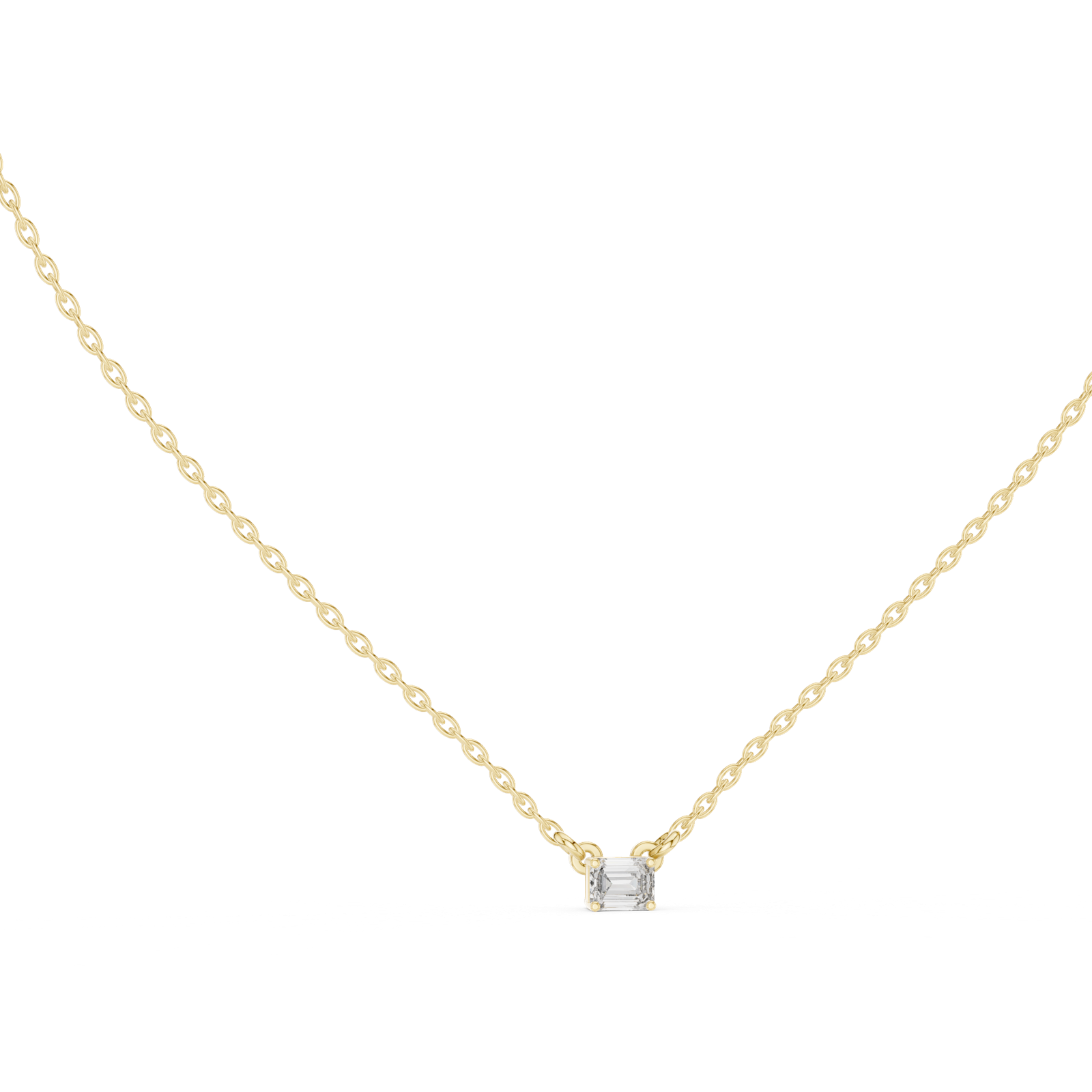 14K Solid Gold Lab Diamond Solitaire Pendant Necklace, Yellow Gold, view 1