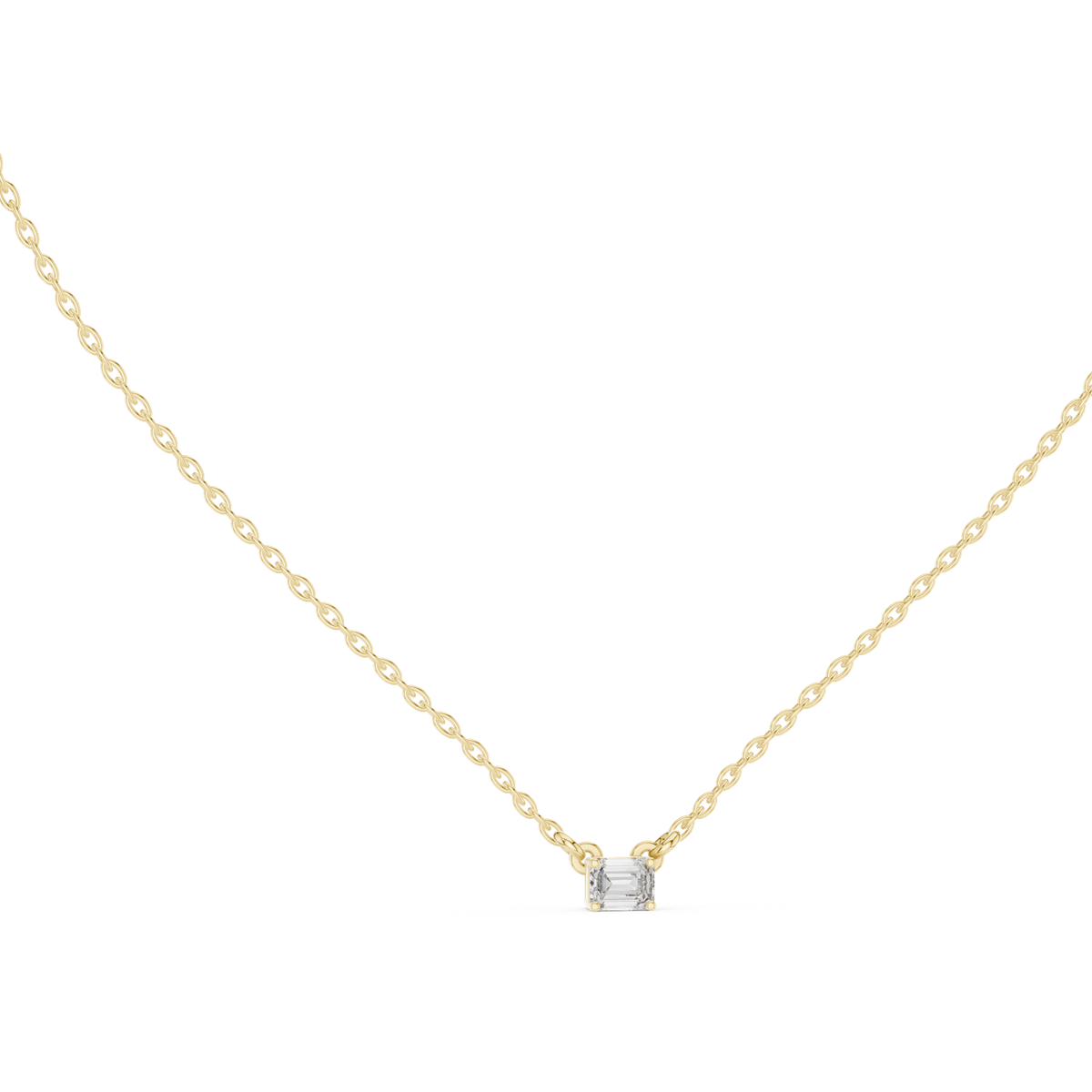 14K Solid Gold Lab Diamond Solitaire Pendant Necklace, Yellow Gold, view 1