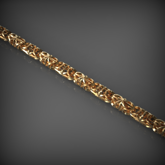 14K Solid Gold Men's Chain Necklace, Yellow Gold