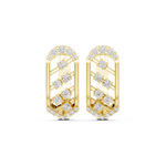 14K Solid Gold Lab Diamond Cluster Earrings, Yellow Gold