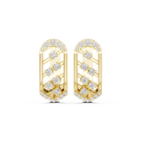 14K Solid Gold Lab Diamond Cluster Earrings, Yellow Gold