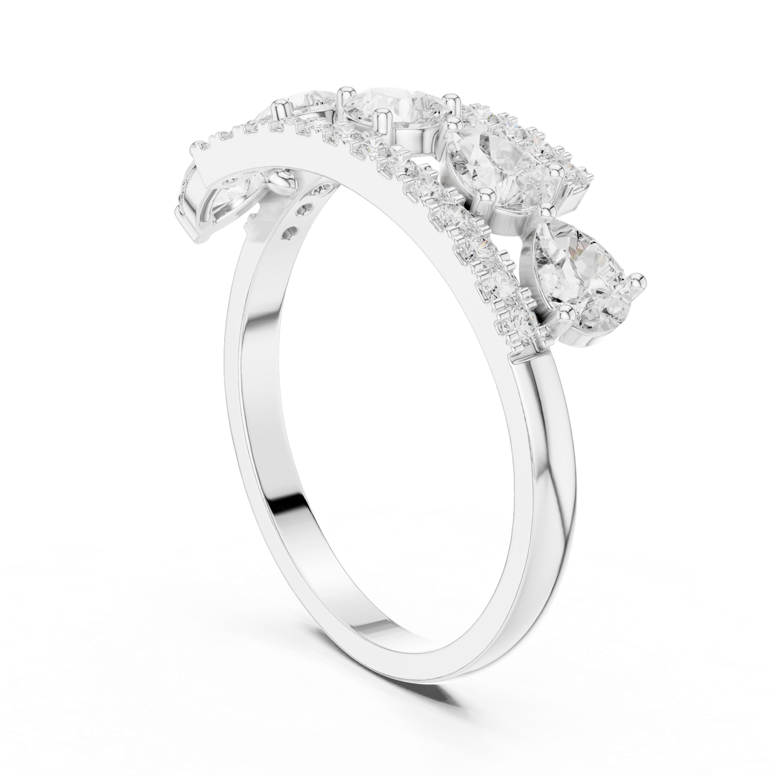 Gold Ring HLR-81, White Gold