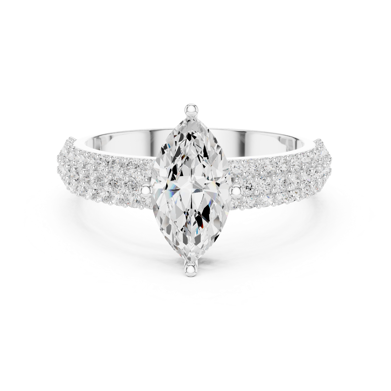 Gold Ring DDLR-1103, White Gold, view 4