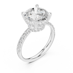 Gold Ring DDLR-259, Round center stone, White Gold, view 2