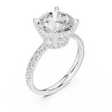 Gold Ring DDLR-259, Round center stone, White Gold, view 2