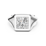 Gold Jewelry L36-4, Princess center stone, White Gold, view 4