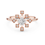 Gold Ring ALR-208, Rose Gold, view 4