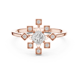 Gold Ring ALR-208, Rose Gold, view 4