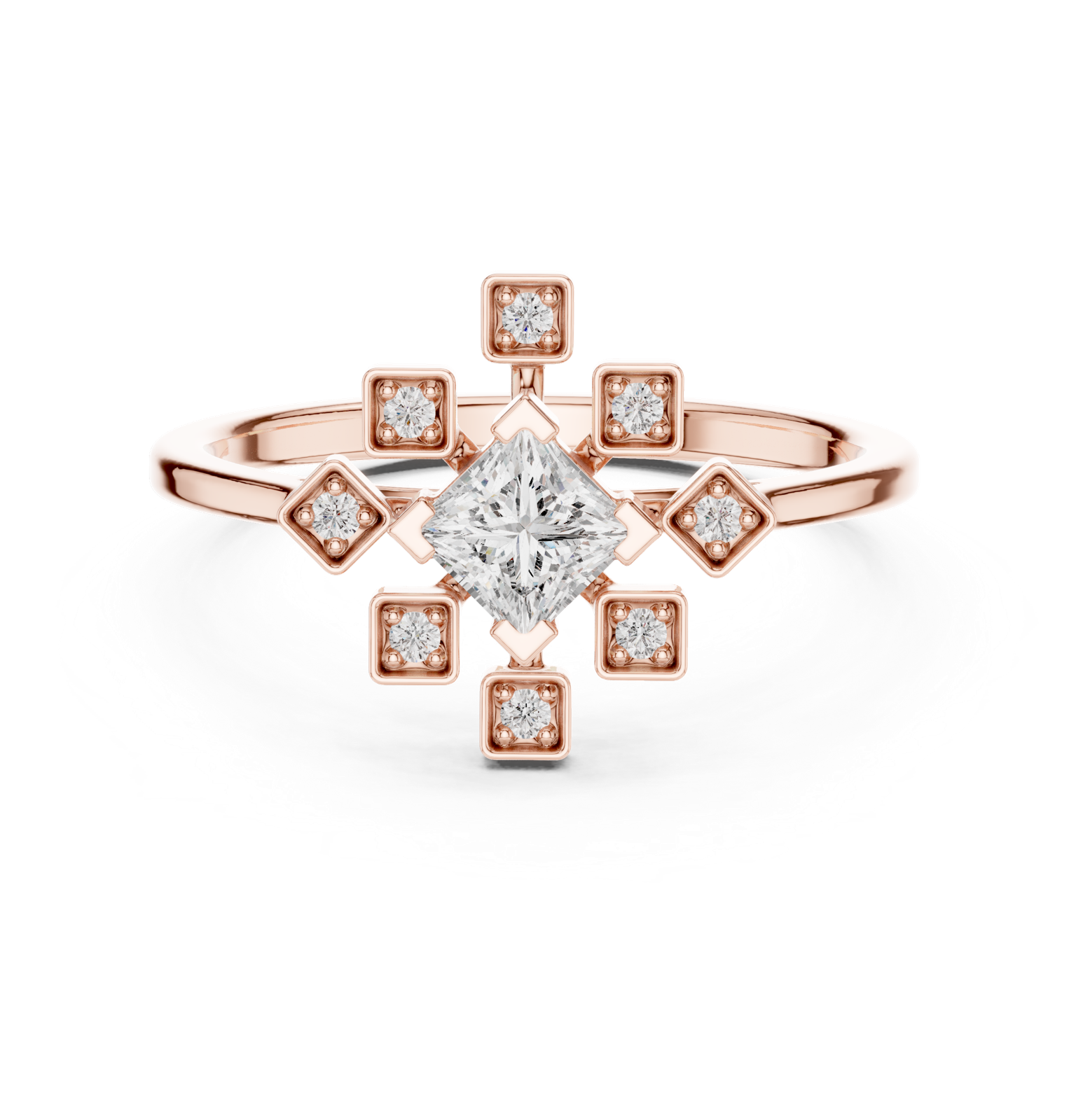 Gold Ring ALR-208, Rose Gold, view 4
