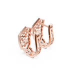 14K Solid Gold Lab Diamond Cluster Earrings, Rose Gold, view 2