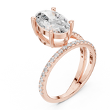 Gold Jewelry L35-39, Oval center stone, Rose Gold, view 2
