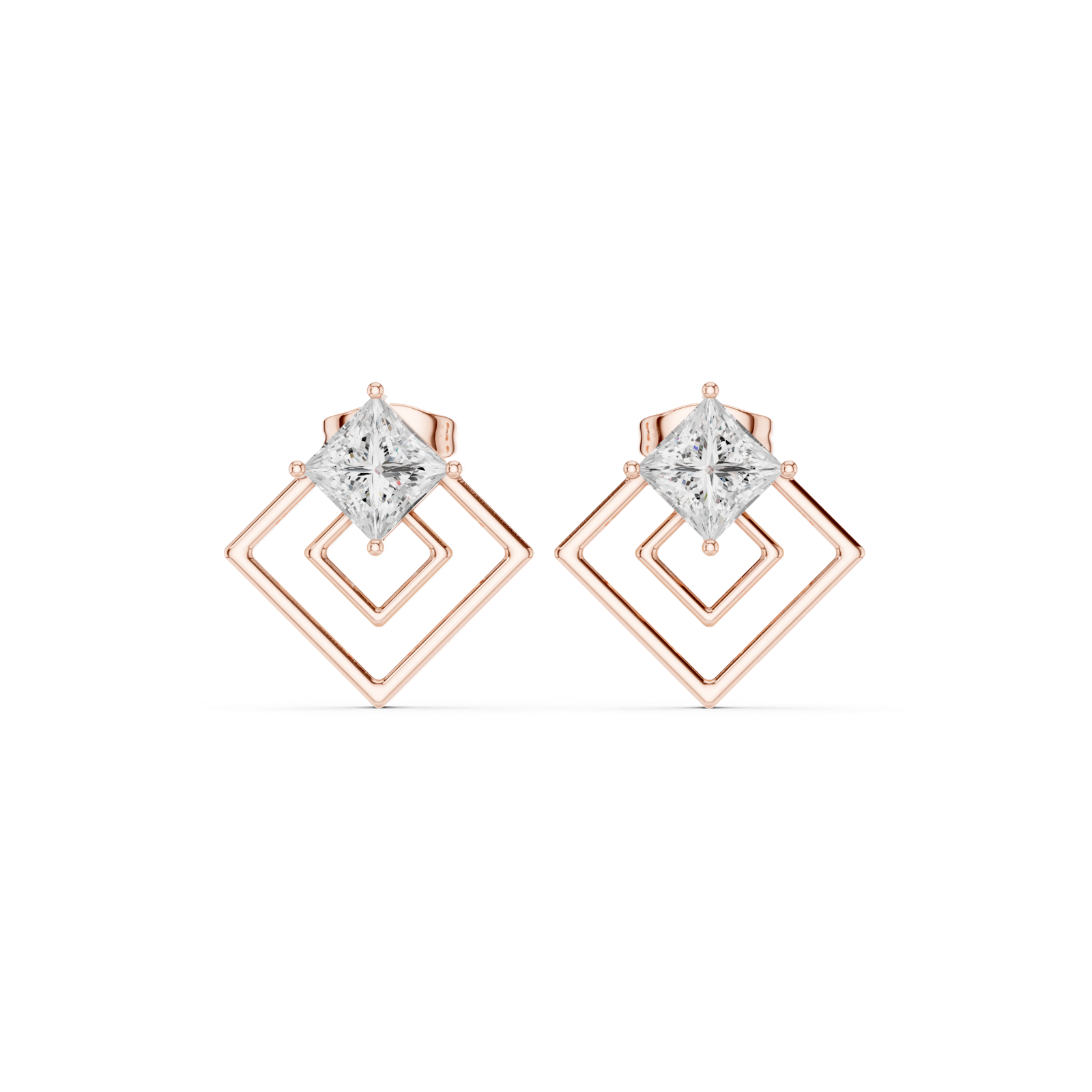 Gold Earrings Earring, Rose Gold, view 4