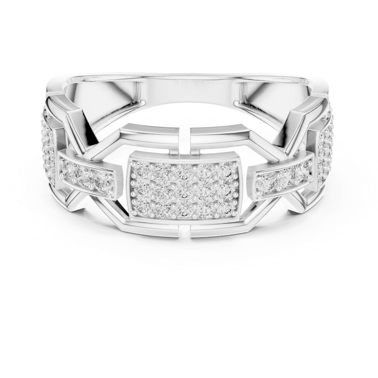Gold Ring LR-01 (51), White Gold, view 4
