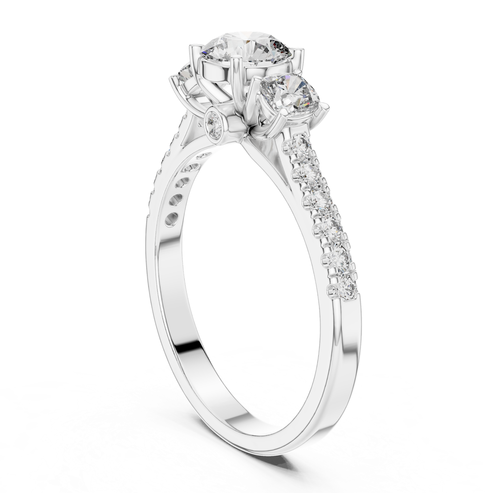 Gold Ring LR-0033, White Gold, view 1