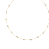 14K Solid Gold Lab Diamond Station Necklace, Yellow Gold, view 2