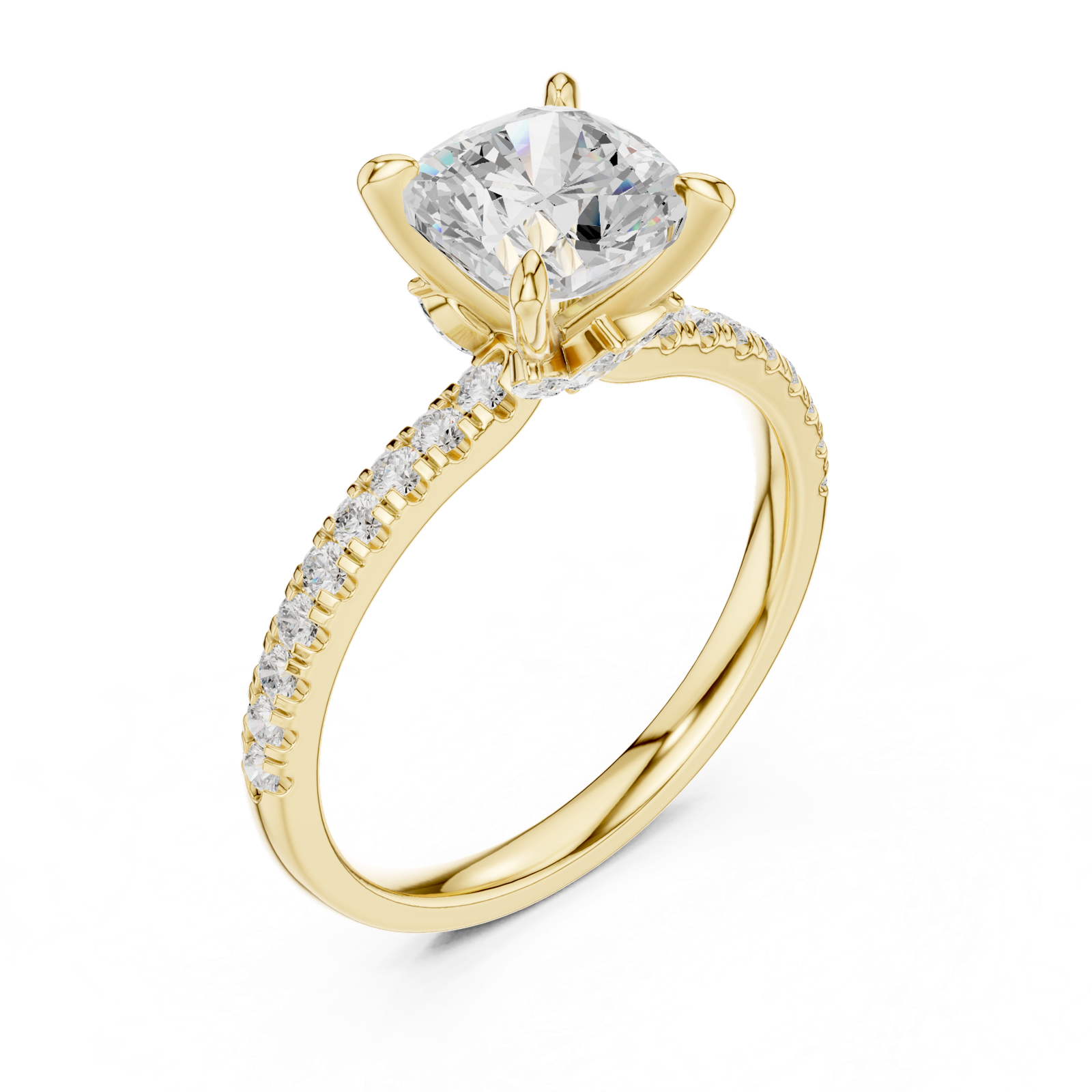 Gold Ring DDLR-1010, Yellow Gold, view 2