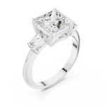 Gold Jewelry L35-67, Princess center stone, White Gold, view 2