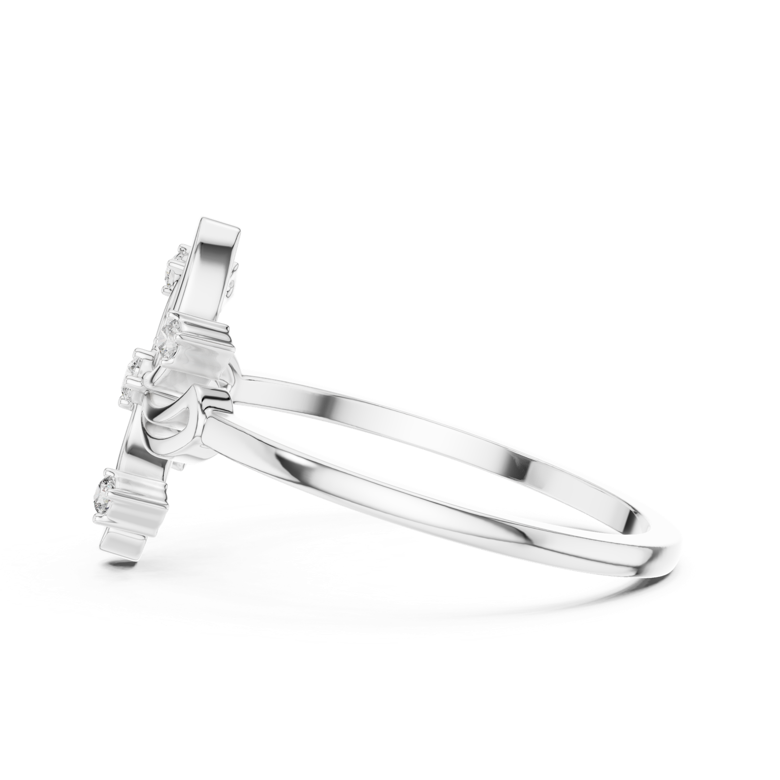 Gold Ring DR-6236, White Gold, view 3