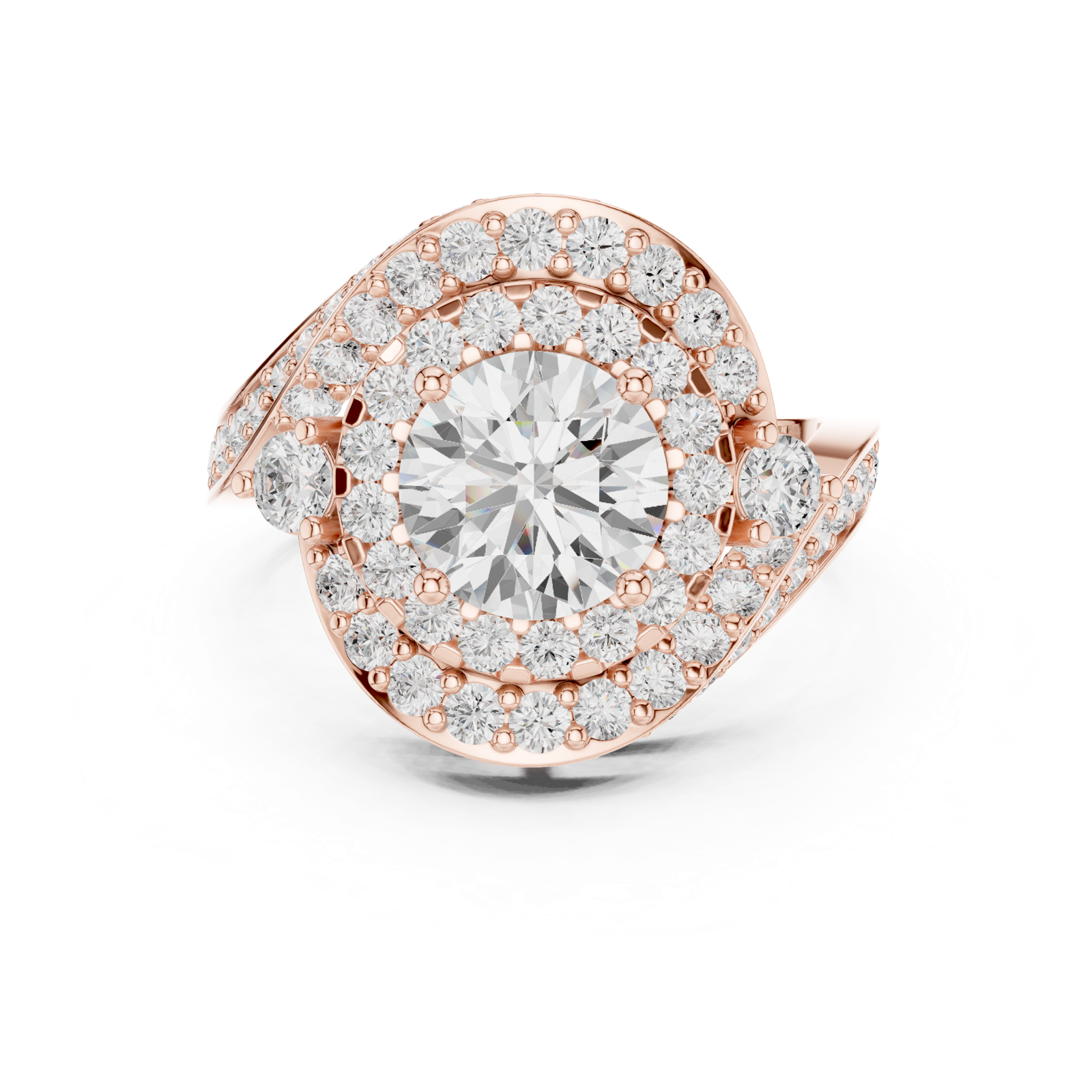 Gold Ring DDLR-402, Rose Gold, view 4