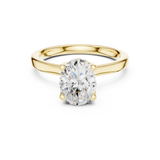 Gold Ring DDLR-176, Oval center stone, Yellow Gold, view 4