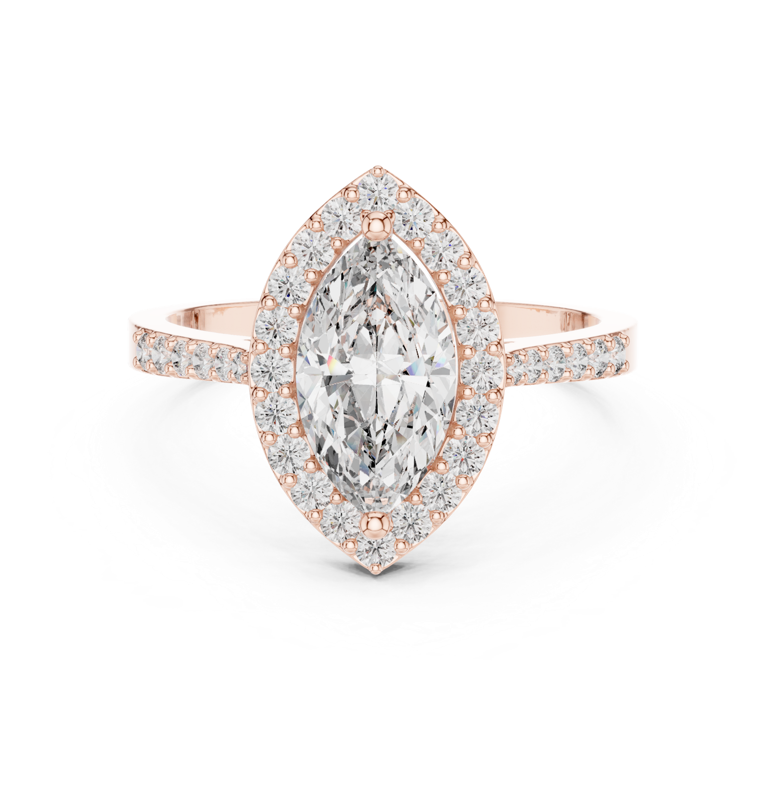 Gold Ring ALR-100, Rose Gold, view 4