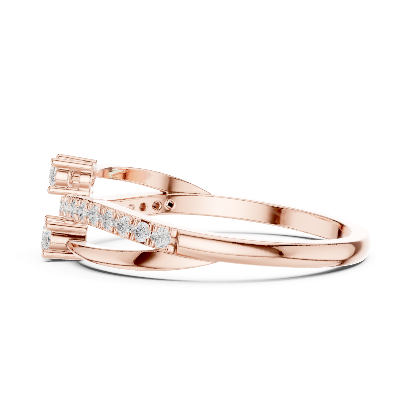 Gold Ring HLR-254, Rose Gold, view 3