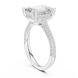 Gold Ring DDLR-260, Emerald center stone, White Gold, view 1