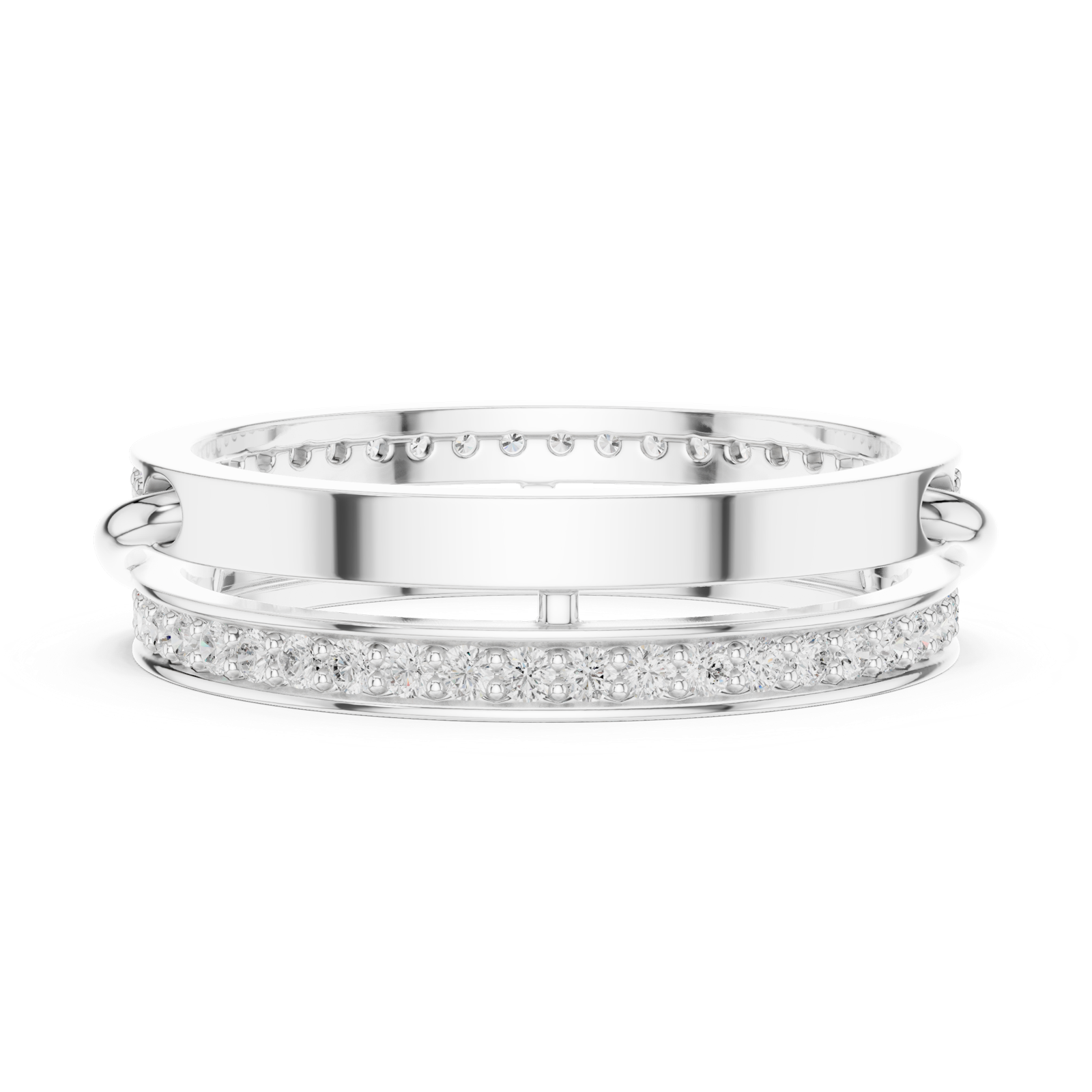 Gold Ring R27-01-2, White Gold, view 3