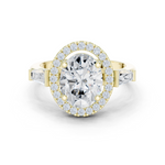 Gold Ring DDLR-342, Oval center stone, Yellow Gold