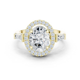 Gold Ring DDLR-342, Oval center stone, Yellow Gold