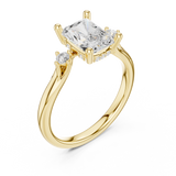 Gold Ring DDLR-164, Radiant center stone, Yellow Gold, view 2