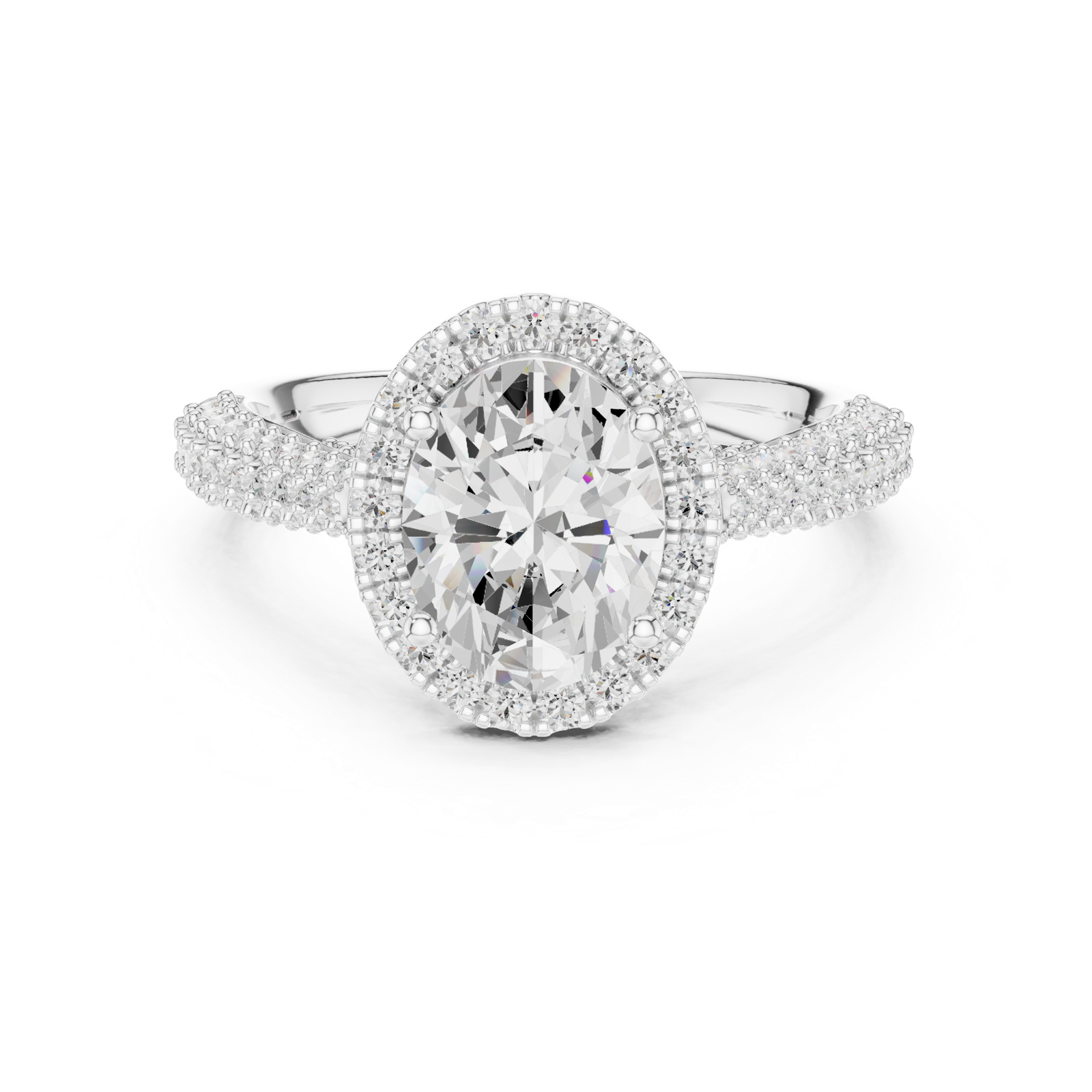 Gold Ring DDLR-364, White Gold, view 4