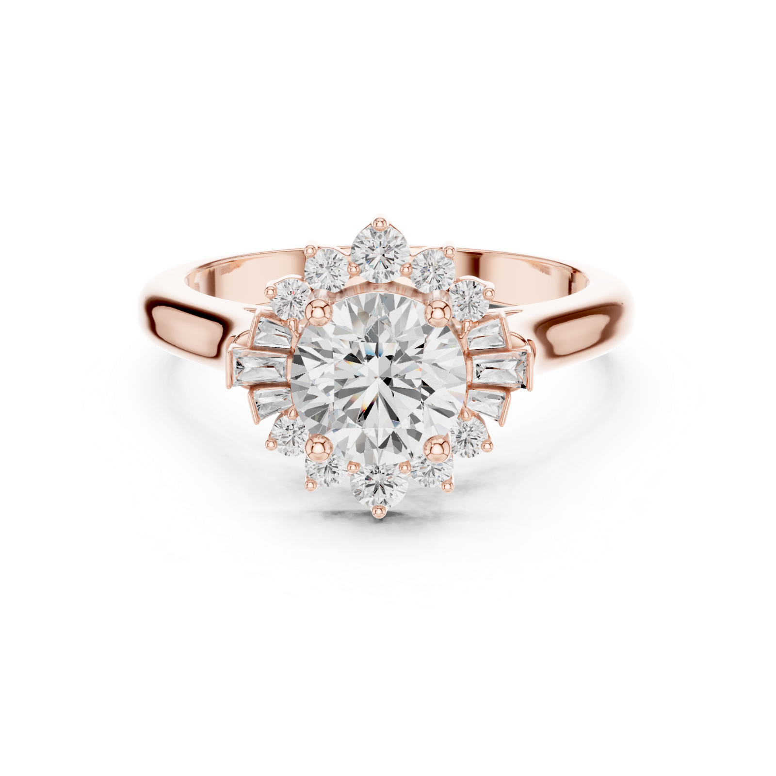 Gold Ring DDLR-334, Rose Gold, view 4