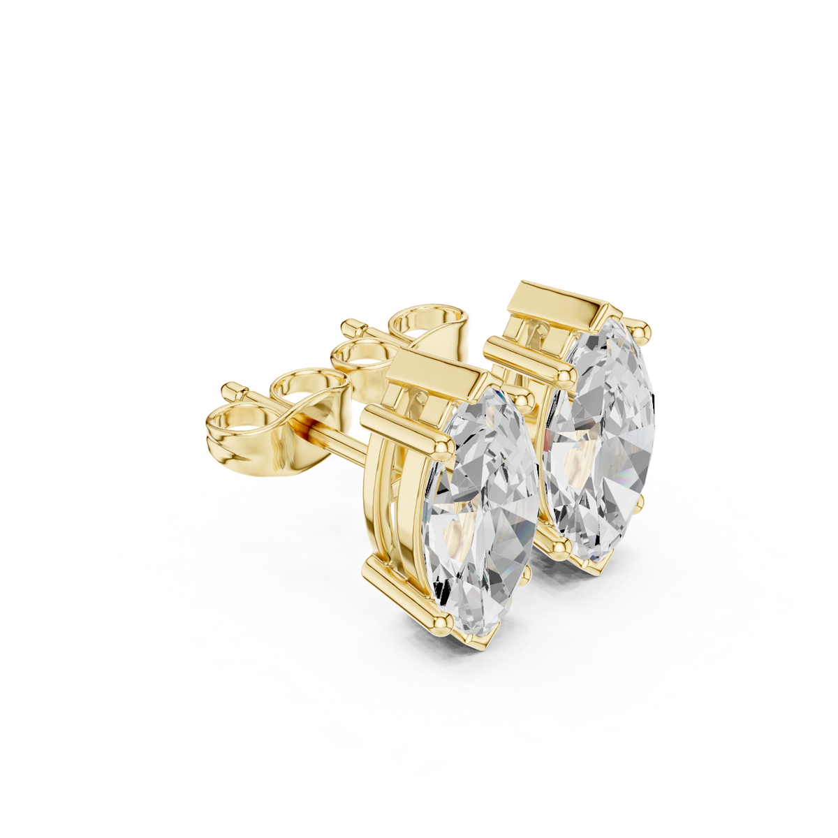 Gold Earrings SBER(4), Yellow Gold, view 1