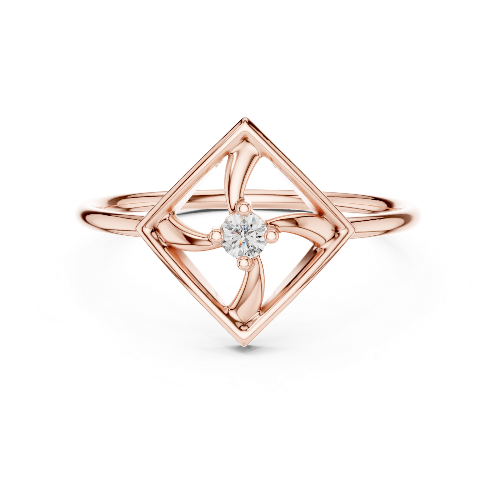 Gold Ring DR-6250, Rose Gold, view 4