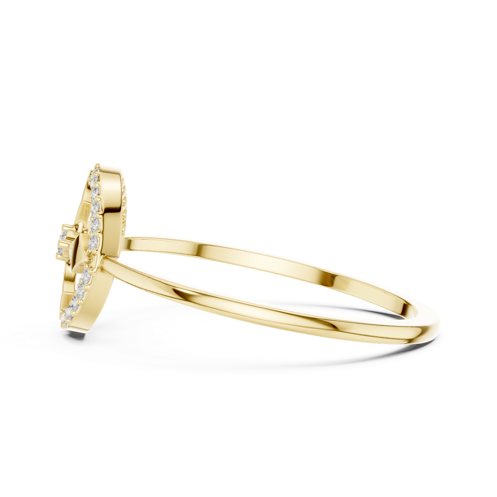 Gold Ring DR-6154, Yellow Gold, view 3
