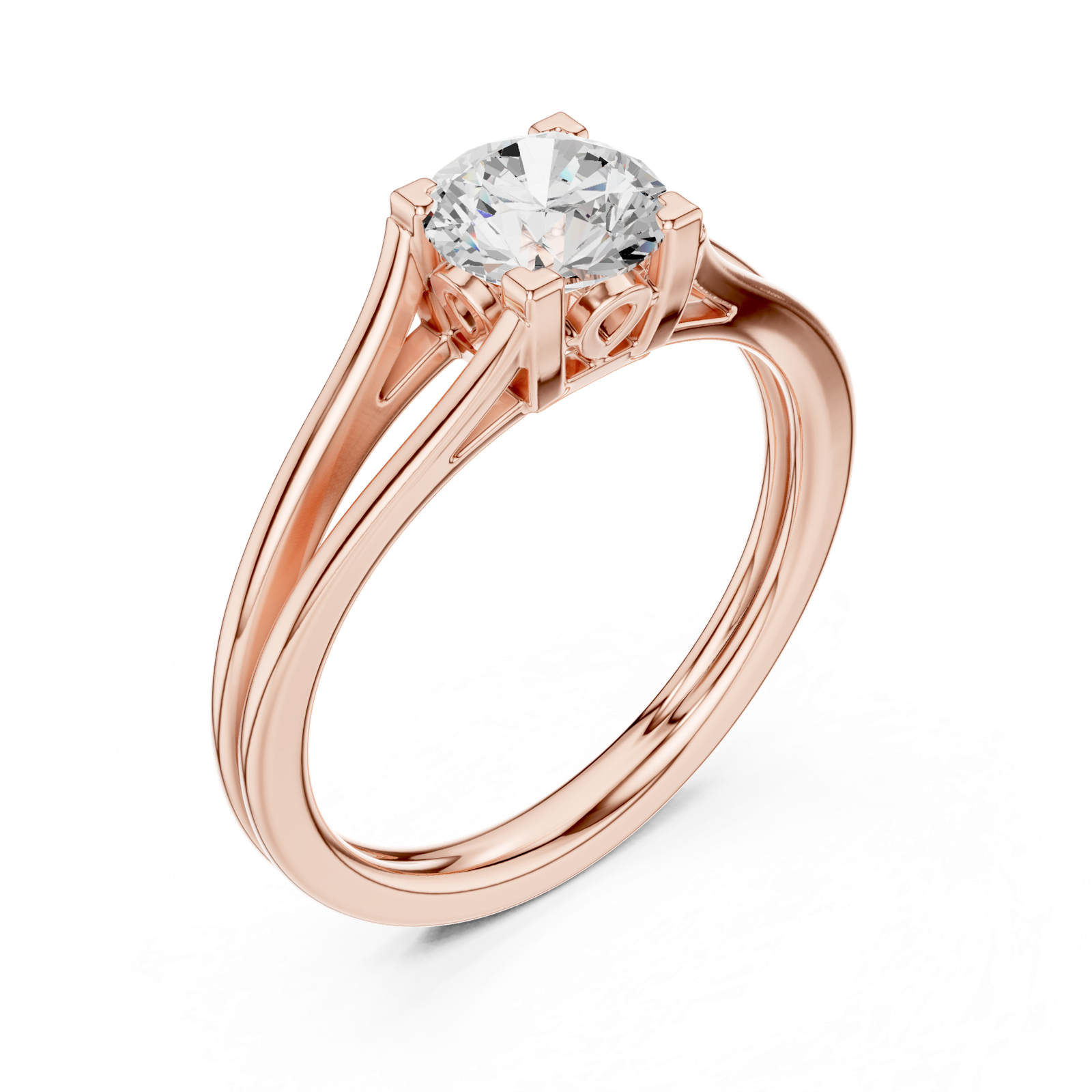Gold Ring DDLR-544, Rose Gold, view 2