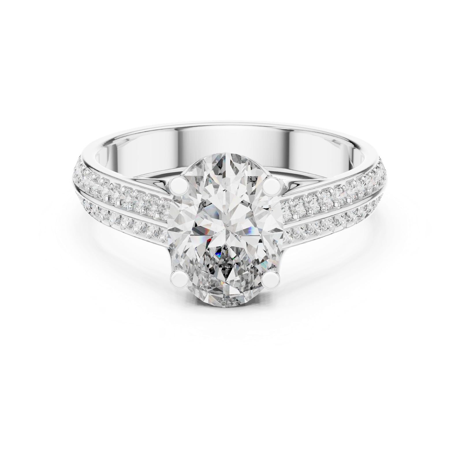 Gold Ring DDLR-192, White Gold, view 4