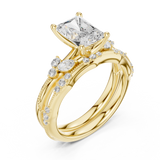 Gold Ring DDLR-299, Radiant center stone, Yellow Gold, view 2
