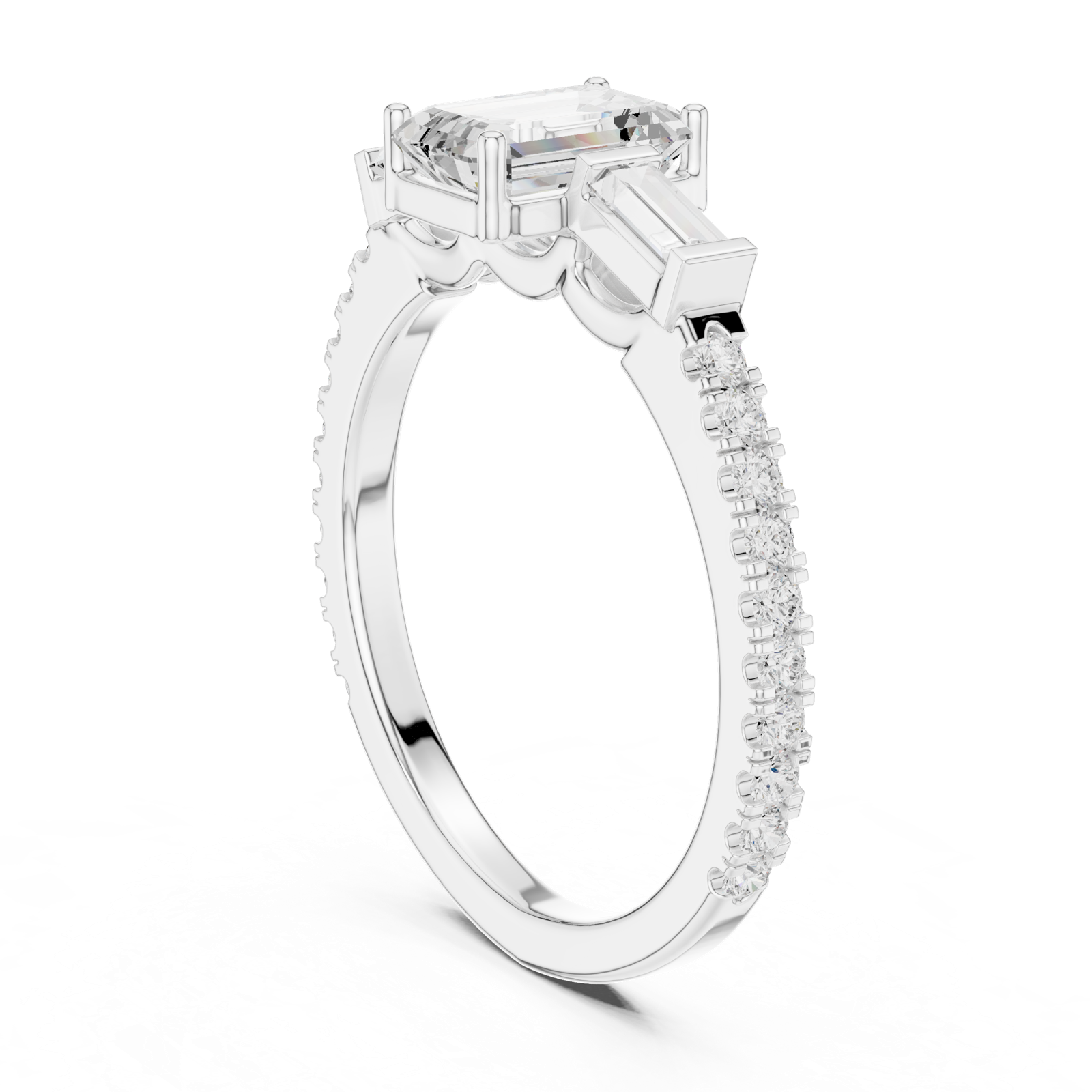 Gold Ring DDLR-1088, White Gold, view 1