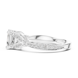 Gold Ring DDLR-257, Asscher center stone, White Gold, view 3