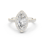 Gold Ring DDLR-118, Marquise center stone, White Gold